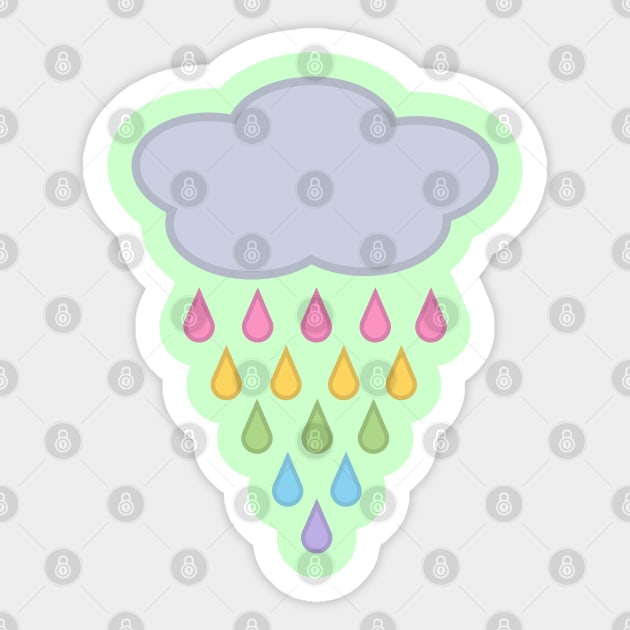 Raining Rainbow Rain Cloud Sticker by Kelly Gigi